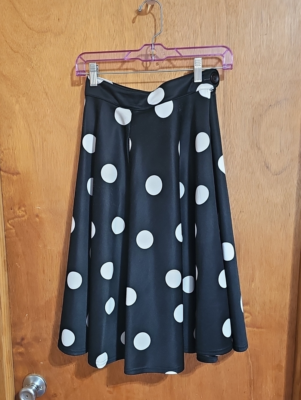 Steady Black Polka Dot A-Line Skirt - Classic Retro Style